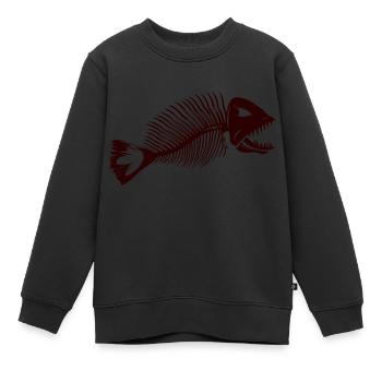 Piranha 1 - Sweat Premium enfant bio - noir - Devant - AI Model Kid Female (0cm)