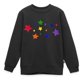 Étoiles et bulles - Sweat Premium enfant bio - noir - Devant - AI Model Kid Female (0cm)