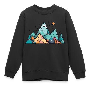 Montagne - Sweat Premium enfant bio - noir - Devant - AI Model Kid Female (0cm)