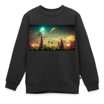 Futuristische Welt - Kinder Premium Organic Sweatshirt - Schwarz - Vorne - AI Model Kid Female (0cm)