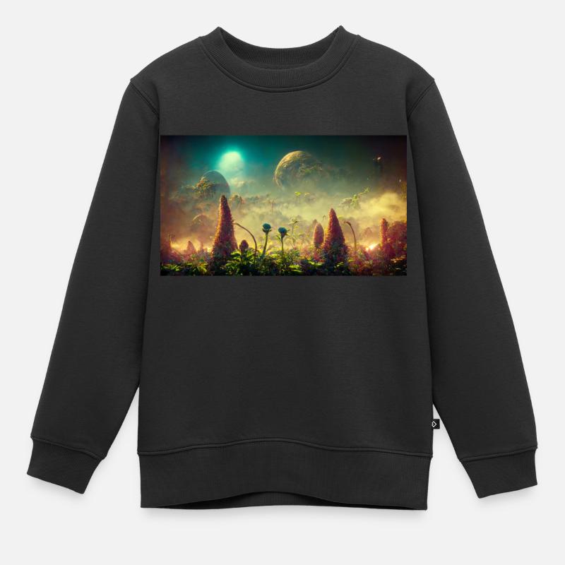 Futuristic world - Kids Premium Organic Sweatshirt - black
