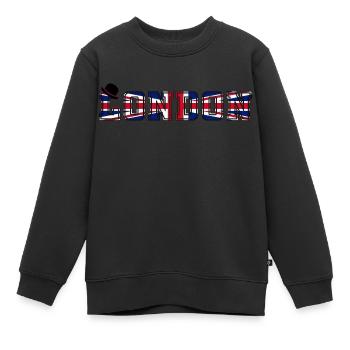 London Union Jack - Kinder Premium Organic Sweatshirt - Schwarz - Vorne - AI Model Kid Female (0cm)