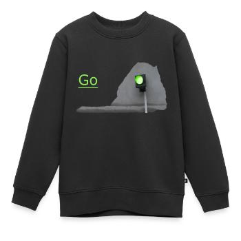Le feu de circulation brille en vert devant le gris - Sweat Premium enfant bio - noir - Devant - AI Model Kid Female (0cm)