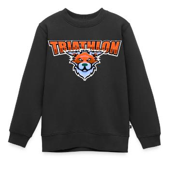 US highschool college Triathlon Maskottchen Fuchs - Kinder Premium Organic Sweatshirt - Schwarz - Vorne - AI Model Kid Female (0cm)