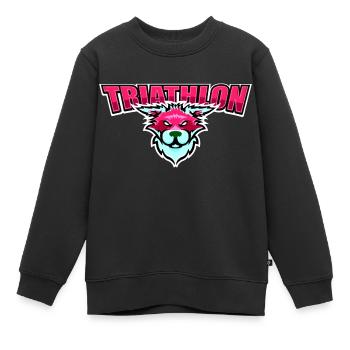 US highschool college Triathlon Maskottchen wolf - Kinder Premium Organic Sweatshirt - Schwarz - Vorne - AI Model Kid Female (0cm)