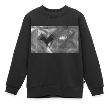 An empty heart in a wall of stone - Kids Premium Organic Sweatshirt - black - Front - AI Model Kid Female (0cm)