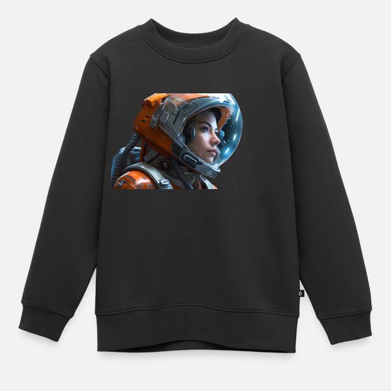 Astronautin - Kinder Premium Organic Sweatshirt - Schwarz
