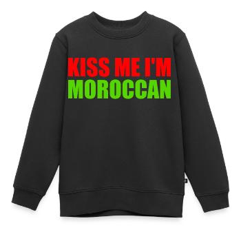 Kiss me im moroccan - maroc - Sweat Premium enfant bio - noir - Devant - AI Model Kid Female (0cm)