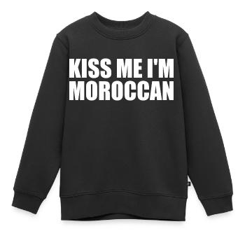 Kiss me im moroccan - maroc - Sweat Premium enfant bio - noir - Devant - AI Model Kid Female (0cm)