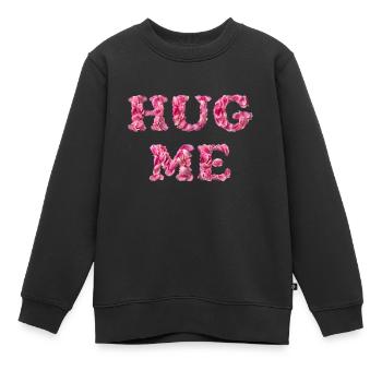 Hug Me mit Rosenblättern - Kinder Premium Organic Sweatshirt - Schwarz - Vorne - AI Model Kid Female (0cm)