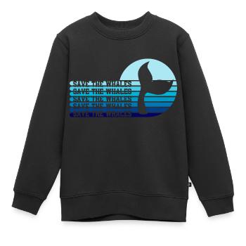 Rettet die Wale - Kinder Premium Organic Sweatshirt - Schwarz - Vorne - AI Model Kid Female (0cm)