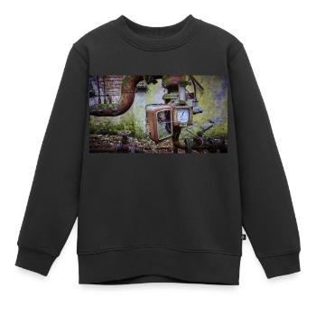 Urbex Photography | Überwachsene Messuhr - Kinder Premium Organic Sweatshirt - Schwarz - Vorne - AI Model Kid Female (0cm)