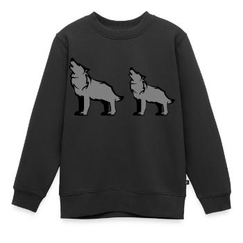 Meute de loups - Sweat Premium enfant bio - noir - Devant - AI Model Kid Female (0cm)