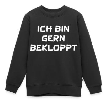 ich bin gern bekloppt - Kinder Premium Organic Sweatshirt - Schwarz - Vorne - AI Model Kid Female (0cm)