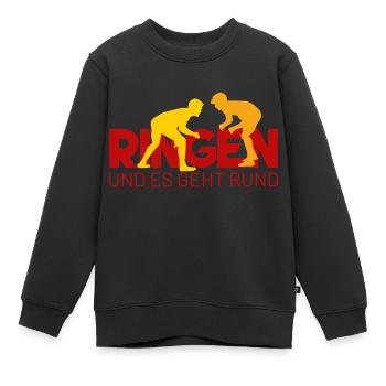 RINGEN und es geht rund - Kinder Premium Organic Sweatshirt - Schwarz - Vorne - AI Model Kid Female (0cm)