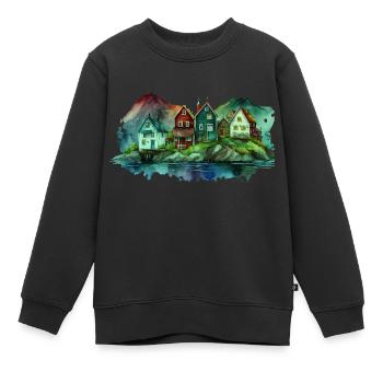 Schweden Schweden Schweden Skandinavien Reisekunst Kunst - Kinder Premium Organic Sweatshirt - Schwarz - Vorne - AI Model Kid Female (0cm)