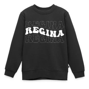 Drôle Regina Groovy 4 Hommes Femmes Cool Regina Tie - Sweat Premium enfant bio - noir - Devant - AI Model Kid Female (0cm)
