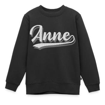 Anne - Sweat Premium enfant bio - noir - Devant - AI Model Kid Female (0cm)