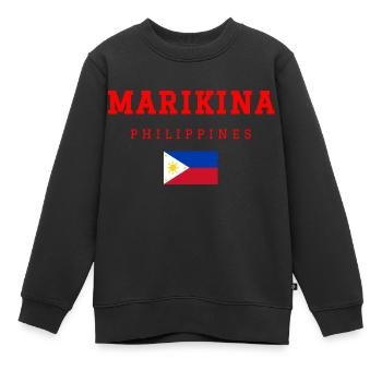 Marikina, Philippines - Sweat Premium enfant bio - noir - Devant - AI Model Kid Female (0cm)