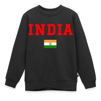 Inde - Sweat Premium enfant bio - noir - Devant - AI Model Kid Female (0cm)