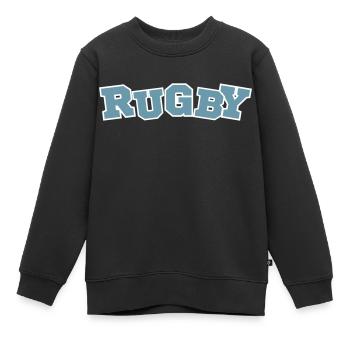 Rugby : clair, puissant, classique - Sweat Premium enfant bio - noir - Devant - AI Model Kid Female (0cm)