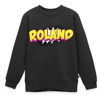 Roland Nom personnalisé Style bande dessinée Pop Art, - Sweat Premium enfant bio - noir - Devant - AI Model Kid Female (0cm)