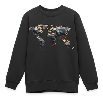 Weltkarte - Kinder Premium Organic Sweatshirt - Schwarz - Vorne - AI Model Kid Female (0cm)