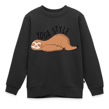 Yoga-Stil - Kinder Premium Organic Sweatshirt - Schwarz - Vorne - AI Model Kid Female (0cm)