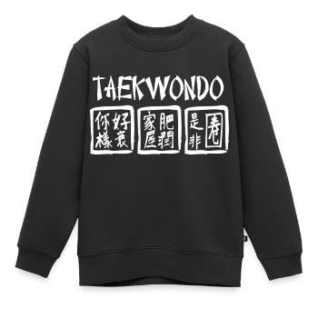 Taekwondo - Sweat Premium enfant bio - noir - Devant - AI Model Kid Female (0cm)