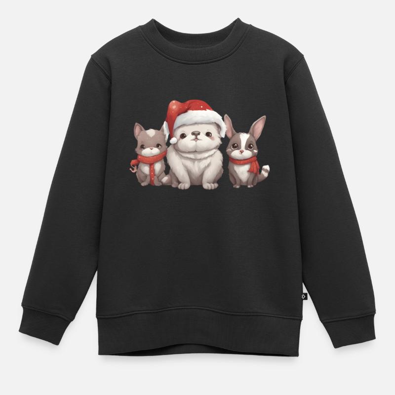 Amis de Noël - Sweat Premium enfant bio - noir