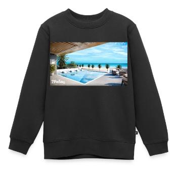 Piscine et plage - Sweat Premium enfant bio - noir - Devant - AI Model Kid Female (0cm)