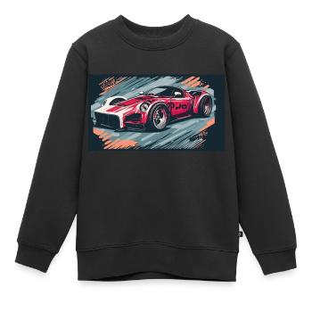 Voiture de course rouge (Collection de voitures de course) - Sweat Premium enfant bio - noir - Devant - AI Model Kid Female (0cm)