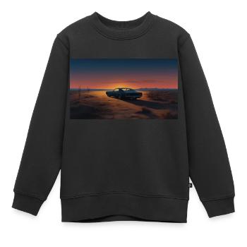 Muscle Car dans le désert - Sweat Premium enfant bio - noir - Devant - AI Model Kid Female (0cm)