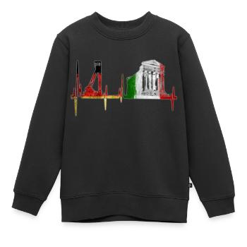 Zeche Tempel ,Deutschland Italien - Kinder Premium Organic Sweatshirt - Schwarz - Vorne - AI Model Kid Female (0cm)