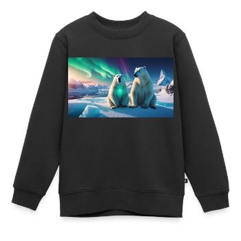 Eisbären am Nordpol - Kinder Premium Organic Sweatshirt - Schwarz - Vorne - AI Model Kid Female (0cm)