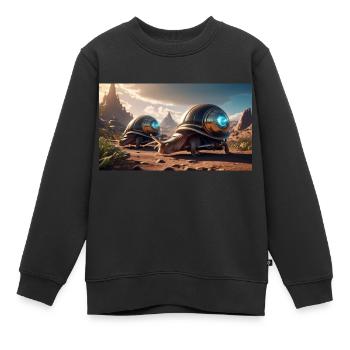 Zwei Rennschnecken - Kinder Premium Organic Sweatshirt - Schwarz - Vorne - AI Model Kid Female (0cm)