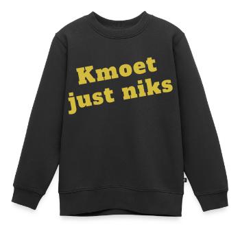 kmoet just niks, Antwerps dialect - Sweat Premium enfant bio - noir - Devant - AI Model Kid Female (0cm)