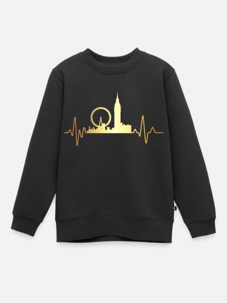 Battement de cœur london - Sweat Premium enfant bio - noir