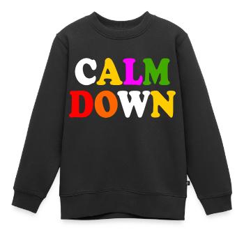 Calm down - Sweat Premium enfant bio - noir - Devant - AI Model Kid Female (0cm)