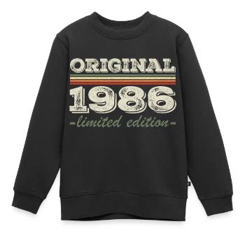 Légende depuis 1986 Né en 1986 Anniversaire 1986 - Sweat Premium enfant bio - noir - Devant - AI Model Kid Female (0cm)