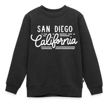 San Diego - California - Sweat Premium enfant bio - noir - Devant - AI Model Kid Female (0cm)