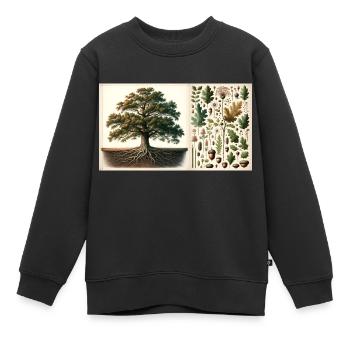Chêne Botanique - Sweat Premium enfant bio - noir - Devant - AI Model Kid Female (0cm)