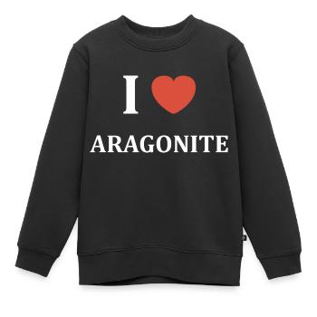 I love Aragonite - Sweat Premium enfant bio - noir - Devant - AI Model Kid Female (0cm)