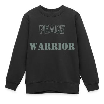 Krieger des Friedens - Kinder Premium Organic Sweatshirt - Schwarz - Vorne - AI Model Kid Female (0cm)