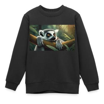 Niedliche Tiere chillen – Kattis - Kinder Premium Organic Sweatshirt - Schwarz - Vorne - AI Model Kid Female (0cm)