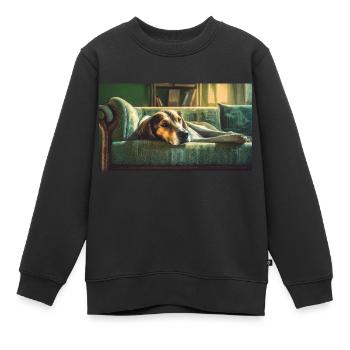 Niedliche Tiere chillen – Hund - Kinder Premium Organic Sweatshirt - Schwarz - Vorne - AI Model Kid Female (0cm)