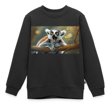 Niedliche Tiere chillen – Kattis - Kinder Premium Organic Sweatshirt - Schwarz - Vorne - AI Model Kid Female (0cm)