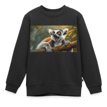 Niedliche Tiere chillen – Kattis - Kinder Premium Organic Sweatshirt - Schwarz - Vorne - AI Model Kid Female (0cm)