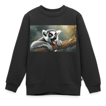 Niedliche Tiere chillen – Kattis - Kinder Premium Organic Sweatshirt - Schwarz - Vorne - AI Model Kid Female (0cm)