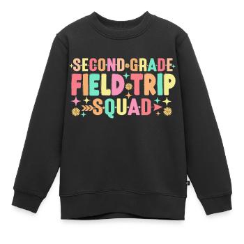 2. Zweite Klasse Exkursions-Kader-Matching - Kinder Premium Organic Sweatshirt - Schwarz - Vorne - AI Model Kid Female (0cm)